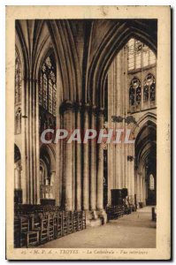 Postcard Old Troyes La Cathedrale Inner View