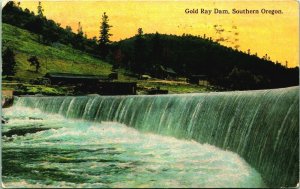 Gold Ray Dam Southern Oregon Central Point OR 1911 DB Postcard D8