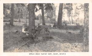 C32/ Novar Canada Ontario Real Photo RPPC Postcard Spruce Grove Tourist Camp 40s