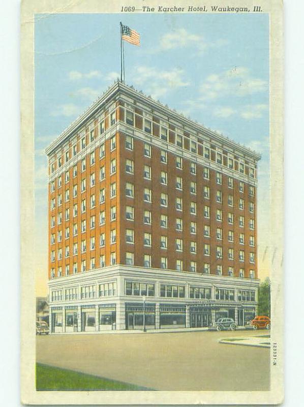 Linen THE KARCHER HOTEL Waukegan Illinois IL HQ3323