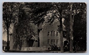 J98/ Jefferson Ohio RPPC Postcard c1910 Church Building Ashtabula  395