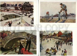 142095 RUSSIA Socialism by OSSOVSKY Complete Set 12 Postcards