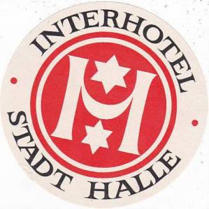 GERMANY HALLE INTERHOTEL VINTAGE LUGGAGE LABEL