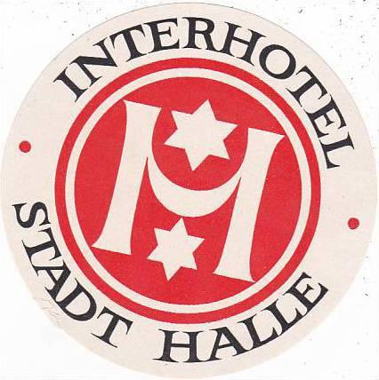 GERMANY HALLE INTERHOTEL VINTAGE LUGGAGE LABEL