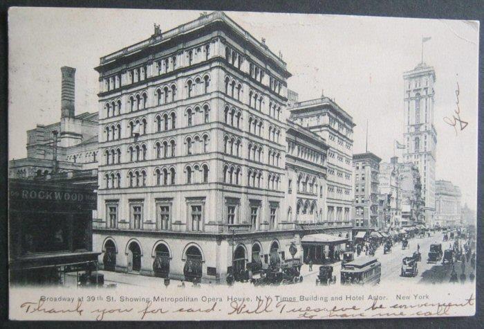 Broadway & 39th Street Showing Metropolitan Opera House 1907 American News 1844