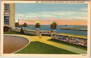 Postcard WATER SCENE Racine Wisconsin WI AK4791