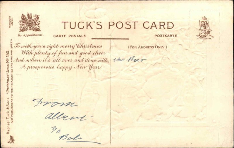 Christmas - Sweet Kids Cutting the Pie TUCK Scarce Series 150 c1910 Postcard