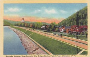 West Virginia Charleston Kanawha Boulevard From From Kanawha City Bridge Show...