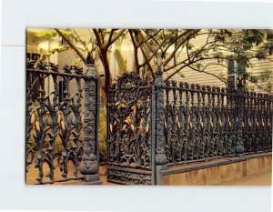 Postcard Cast Iron Cornstalk Fence 915 Royal Street New Orleans Louisiana USA