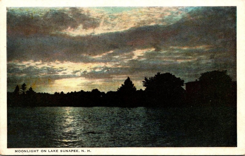 New Hampshire Moonlight On Lake Sunapee Curteich