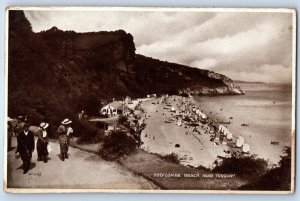 Devon England Postcard Oddicombe Beach Near Torquay c1920's Unposted Antique