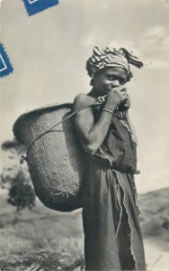 Belgian Congo Kivu woman ethnic type photo postcard 