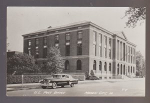 Mason City IOWA RPPC c1950 U.S. POST OFFICE Car STREET SCENE IA