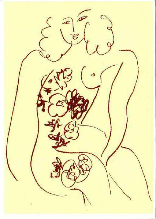 Drawing for the Poems of Ronsard by Henri Matisse Nude Art Sketch Postcard