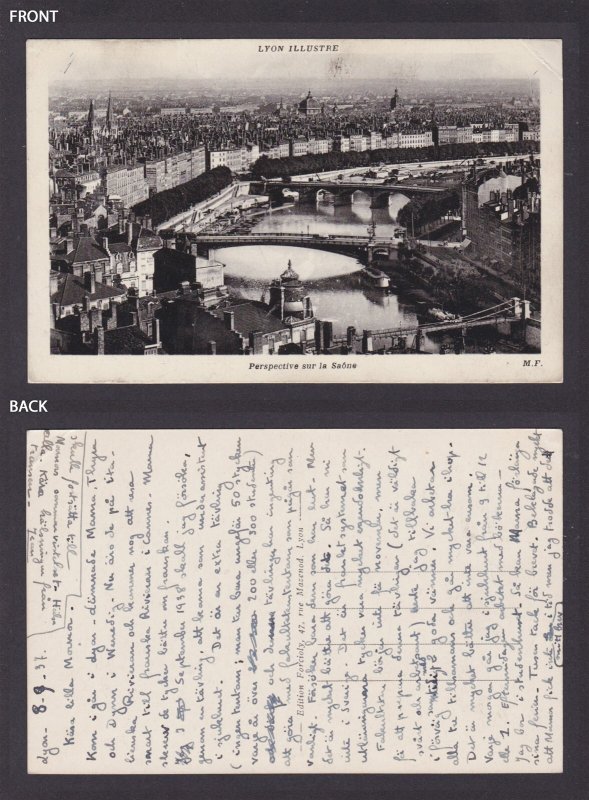 FRANCE, Postcard, Lyon, Perspective on the Saône