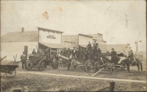 Nardin OK Street Scene Farming Machinery Stores Real Photo Postcard 1908