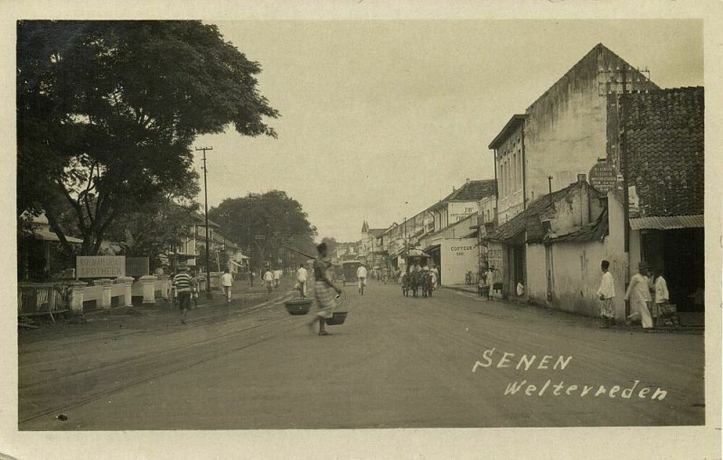 indonesia, JAVA WELTEVREDEN, Senen, Pharmacy (1920s) RPPC Postcard