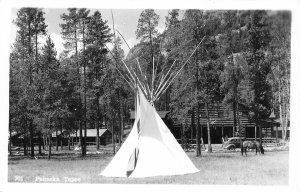 G65/ Native American Indian RPPC Postcard c1940 Pahaska Tepee Buffalo Bill1