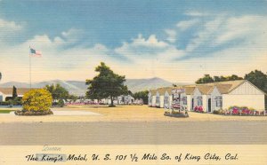 The Queen King Motel US 101 Highway King City California linen postcard