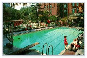 Poolside DeSoto Hotel Savannah Georgia GA UNP Chrome Postcard H19