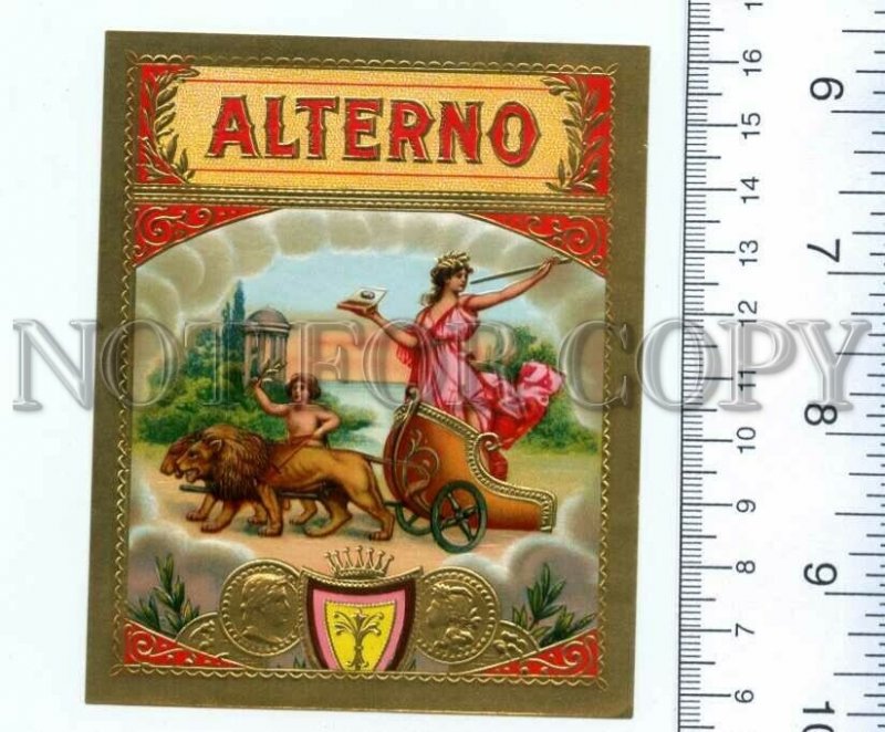 500129 ALTERNO Vintage embossed cigar box label