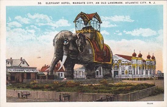 New Jersey Atlantic City The Elephant Hotel Margate City 1924 Curteich