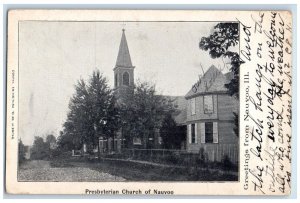 1909 Presbyterian Church Chapel Exterior Building Road Nauvoo Illinois Postcard