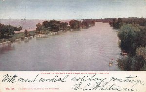 Lagoon in Lincoln Park from High Bridge, Chicago, IL, Postcard, Used in 1905