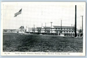 1944 Aberdeen Maryland Postcard Parade Ground Ordnance Training Center Proving