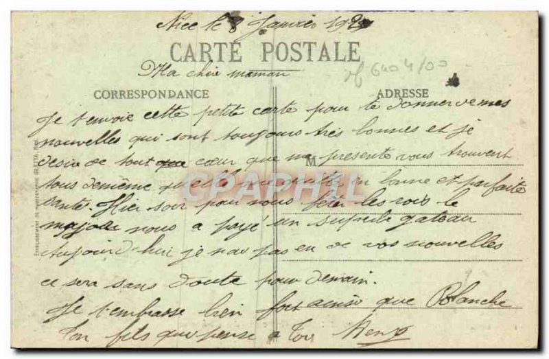 Old Postcard Nice Cascade du Chateau