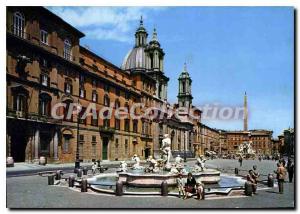 Postcard Modern Plaza Navona Roma
