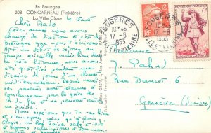 France navigation & sailing topic postcard Finistere 1953 sailing vessel