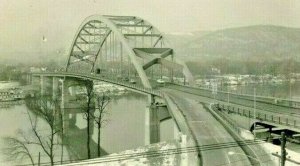 Postcard RPPC View of Fort Henry Bridge in Wheeling, WV.       aa2