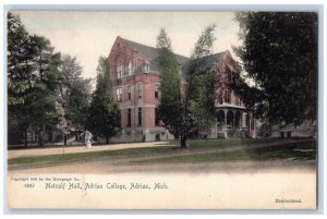 Adrian Michigan Postcard Metcalf Hall Adrian College Building Exterior View 1905