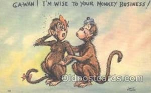 Monkey , Gorilla Postal used unknown big crease from top edge to bottom edge,...