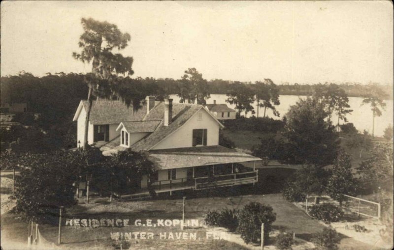 Winter Haven FL GE KOPLIN Home c1910 Real Photo Postcard