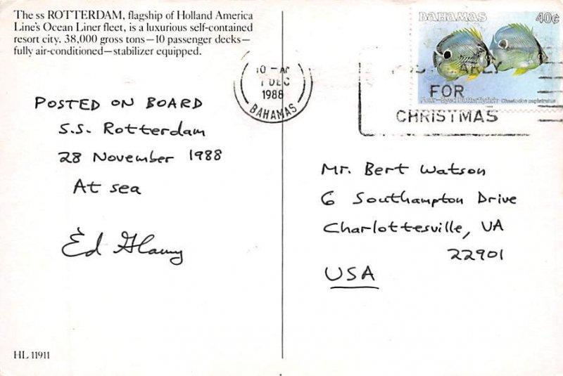 SS Rotterdam Holland-American Line Ship 