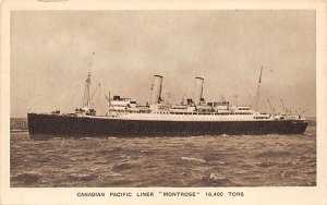 Montrose Canadian Pacific Steamship Co Ship Unused 