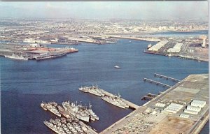 CA, Long Beach TERMINAL ISLAND NAVAL STATION  Aerial View  MILITARY Postcard