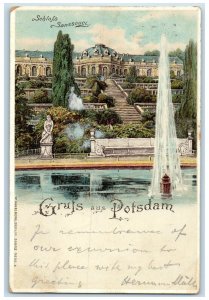 1899 Schloss Sanssouci Greetings From Potsdam Germany Antique Posted Postcard