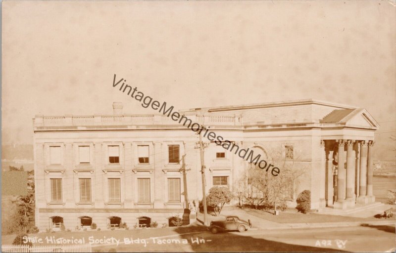 State Historical Society Building Tacoma WA Real Photo Postcard PC244