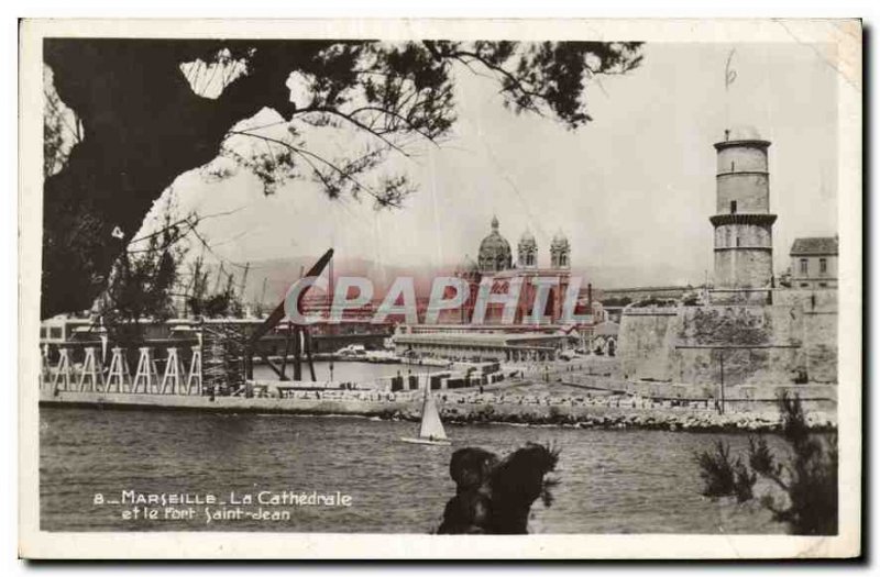 Postcard Old Marseille the Cathedral and Fort St. John