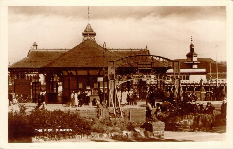 RPPC The Pier Dunoon Scotland Vtg Clothing Bicycle Unused Real Photo Postcard