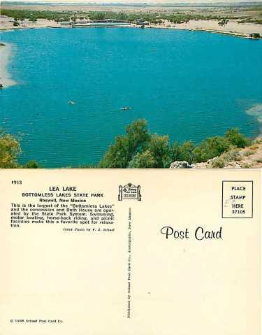 Lea Lake, Bottomless Lakes State Park, Roswell, New Mexico, NM, Chrome