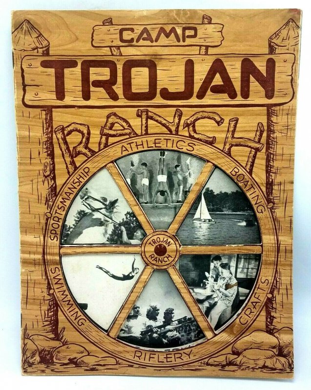 1948 Camp Trojan Ranch Boulder Colorado CO Advertising Brochure Booklet Diecut 