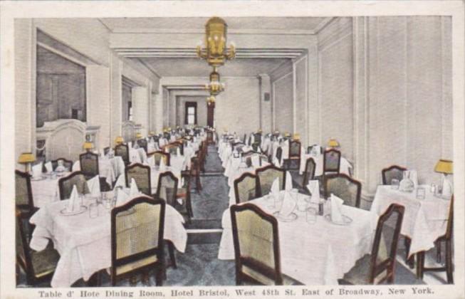 New York City Table d'Hote Dining Room Hotel Bristol