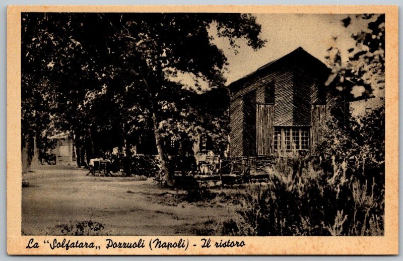 La Solfatara Pozzuoli Napoli Naples Italy 1938 Postcard Il Ristoro Restaurant