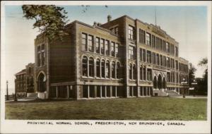 Fredericton New Brunswick Normal School Tinted Real Photo Postcard