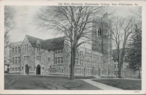 Postcard Old Main Memorial Westminster College New Wilmington PA