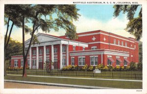 Columbus Mississippi MSCW Whitfield Auditorium Vintage Postcard AA19695